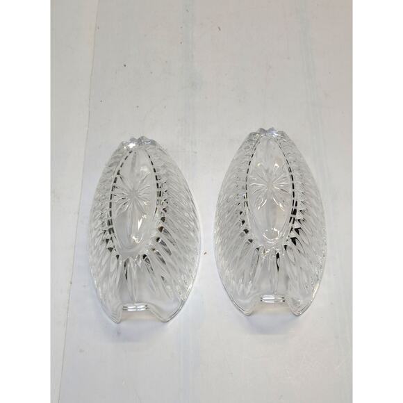 2 Vintage Princess House Royal Highlights Crystal Spoon Holders - Picture 3 of 4